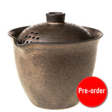 "Bronze" Iron-Gilded Aged Clay Gaiwan