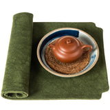 Moss Green Gong Fu Travel Tea Mat